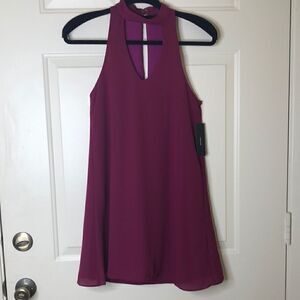 Lulus magenta high neck swing mini dress
